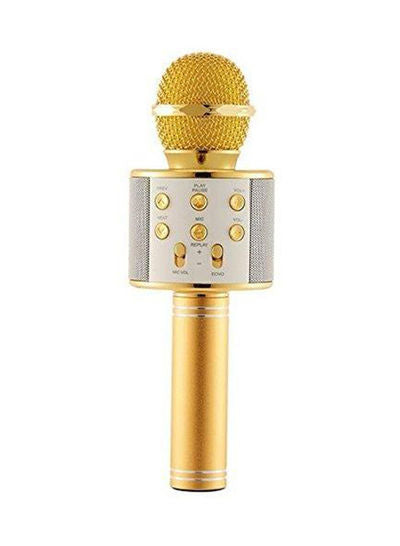 Generic Karaoke Mic With Bluetooth Speaker Gold/Silver