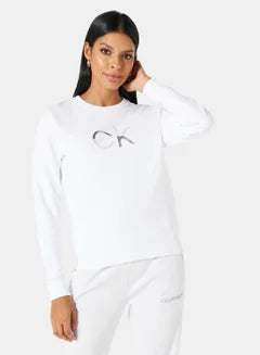 Ombre Diamante Sweatshirt White