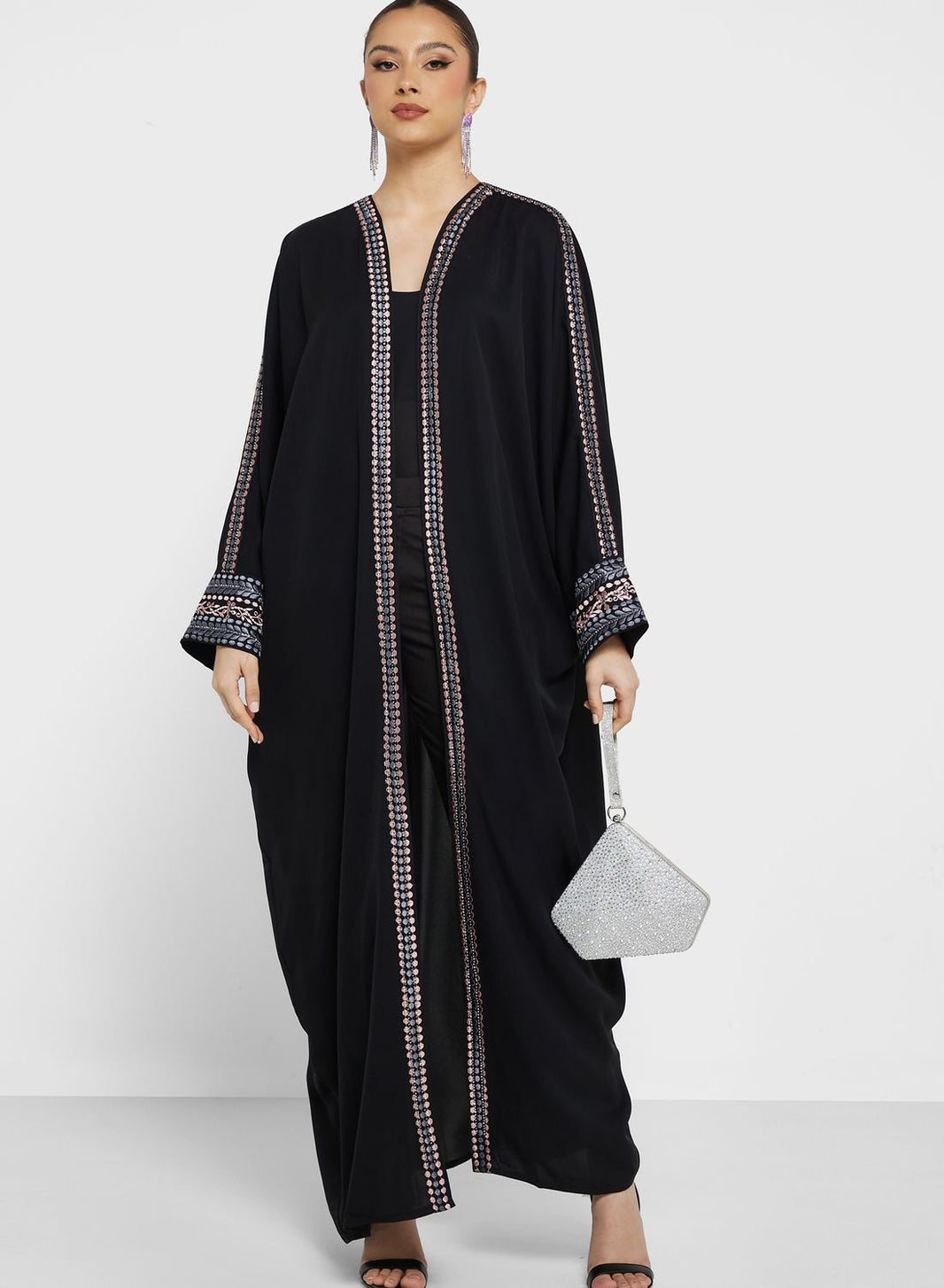 Cape Sleeve Embroidered Abaya