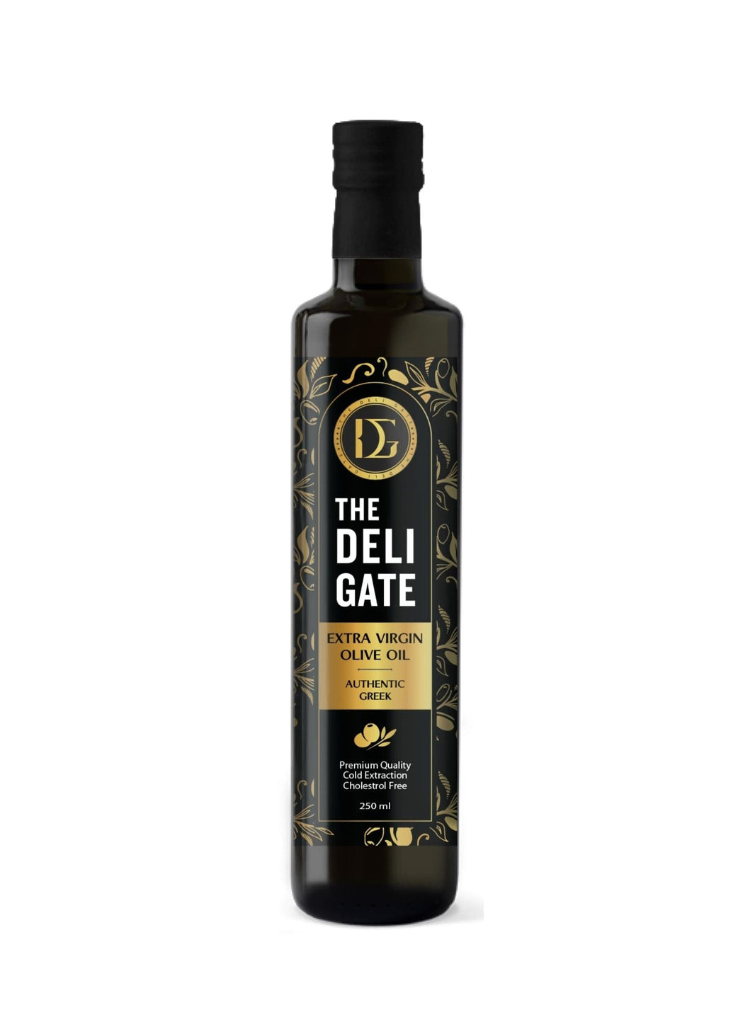 Deli Gate 250ML Extra Virgin Olive Oil - Deli Gate 250ML: Cold Pressed, Cholesterol-Free, Rich Flavor, Velvety Texture - Pure Koroneiki Variety