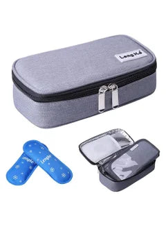 Insulin Cooler Travel Carrying Case Diabetic Medication Cooling Bag with 2 Ice Packs