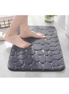 Grey Memory Foam Bath Mat Soft Non-Slip Water Absorbent Indoor Outdoor Rug