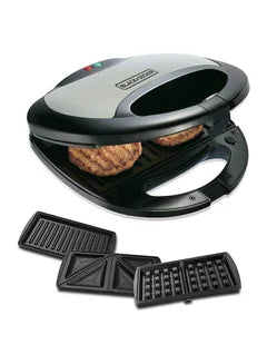 Sandwich Maker + Grill Maker + Waffle Maker Non-Stick 2 Slot 750.0 W TS2090-B5 Black