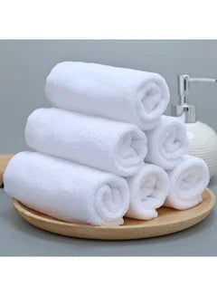 Iris (White) Premium Plain Face Towels (33x33,Set of 24 Face Towel) 100% Cotton, Highly Absorbent and Ultrasoft Quick Dry Bath Linen -600 GSM