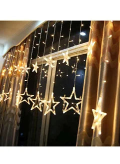 Home Decoration LED Star Lights, Curtain String Lights For Bedroom, 8 Lighting Modes, Waterproof Fairy Lights For Bedroom, Wedding, Party Decoration Gold