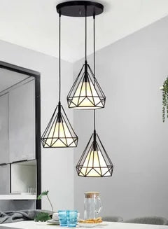 Pendant Light Black Iron Hanging Cage Vintage Led Lamp E27 Industrial Loft Retro Dining Room Restaurant Bar Counter