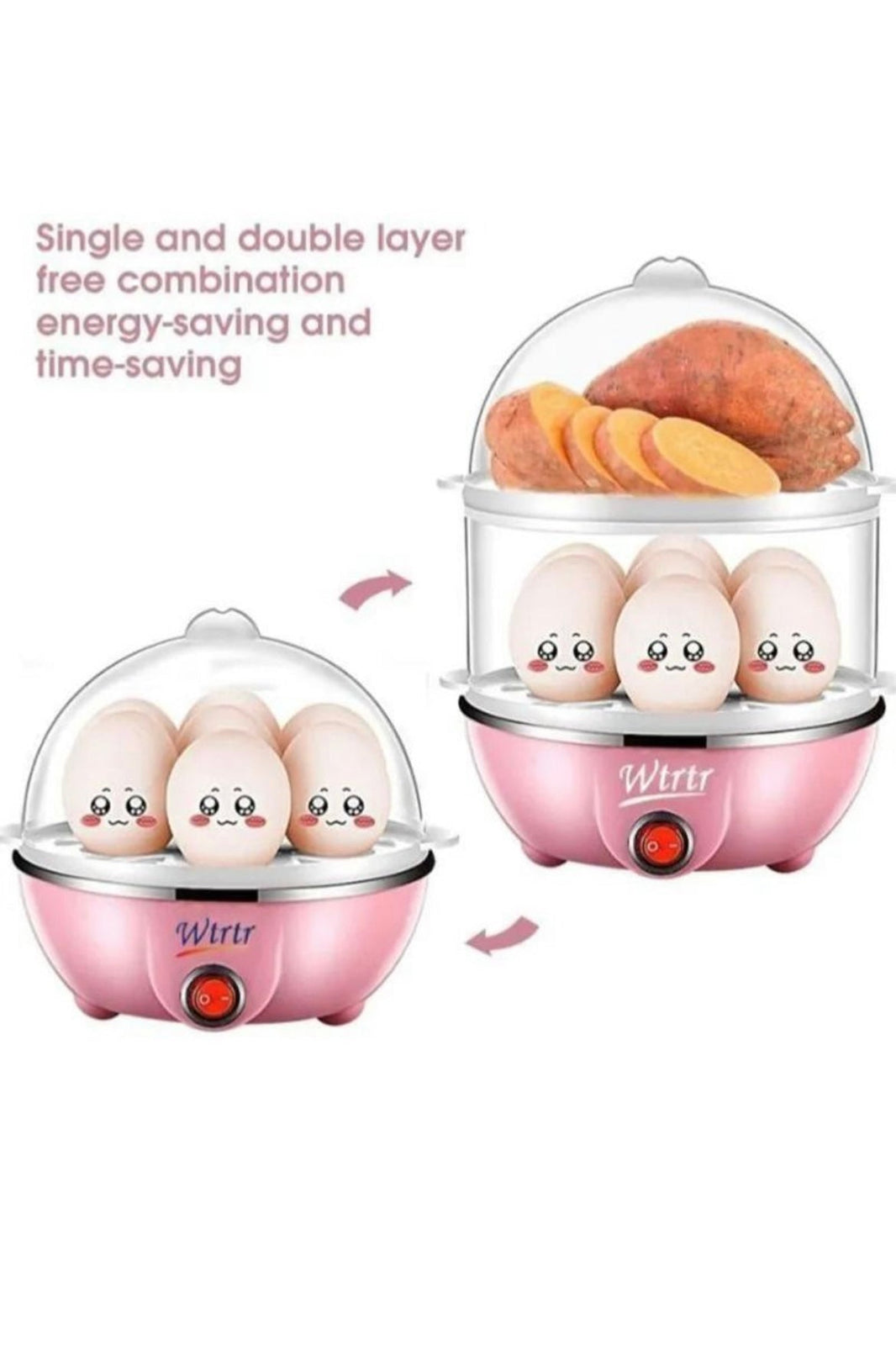 Wtrtr Egg Boiler Cooker Electric Multifunctional Pink