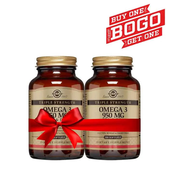 Solgar Omega 3 950 mg Softgels 100’s Bogo (1+1)