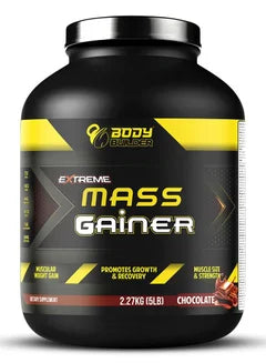 Extreme Mass Gainer - Chocolate Flavor Flavor, 5 LB - BCAAs, Glutamine, Digestive Enzymes, Muscle Growth, Weight Gain, Non-GMO