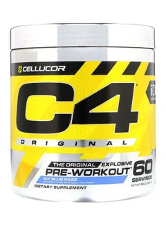 C4 Original Explosive Pre-Workout - Icy Blue Razz - 60 Servings 390 Gm