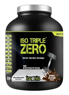 Laperva Protein Powder – Iso Triple Zero - Whey Protein Isolate Powder – Belgian Chocolate Flavor Whey Protein – Zero Fat, Carbs and Sugar Whey Protein – Weight Loss and Muscle Gainer - 2lb