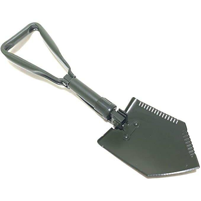 Hylan Tri-Fold Folding Shovel for Camping and Hiking with Bag, Green