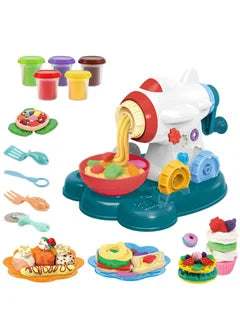 Color Dough Toys, 23pcs Kitchen Creations Noodle Machine, Modeling Clay Dough Kit with 5 Cans Playdough, Birthday Gifts Toys for 3+ Year Old Boys Girls Kids