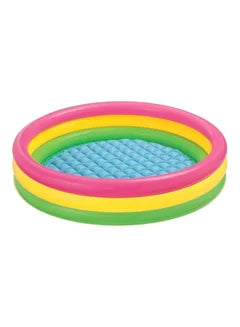 3 Ring Portable Inflatable Lightweight Compact Circular Swimming Pool 86x25cm