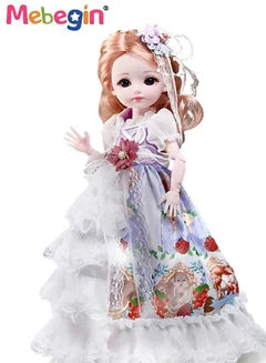 30 cm Height Fashion 23 Ball Jointed Doll DIY Toys with Beautiful Dress and Hair Decorations for Kids Gift Body Joints are Flexible and Movable