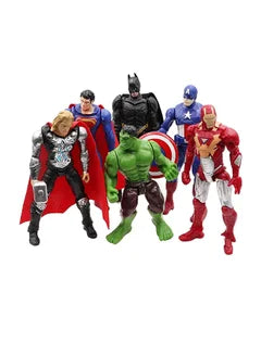 6-Piece Kids Marvel Avengers Superhero Collectible Action Figure Toy Gift Set