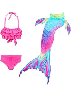 3-Piece Mermaid Swimming Costume Set 130cm