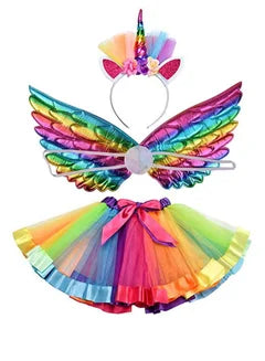 Fairy Tale Cute Tutu Unicorn Headband Wings Outfit Theme Party Fancy Dress Costume Cosplay Costume